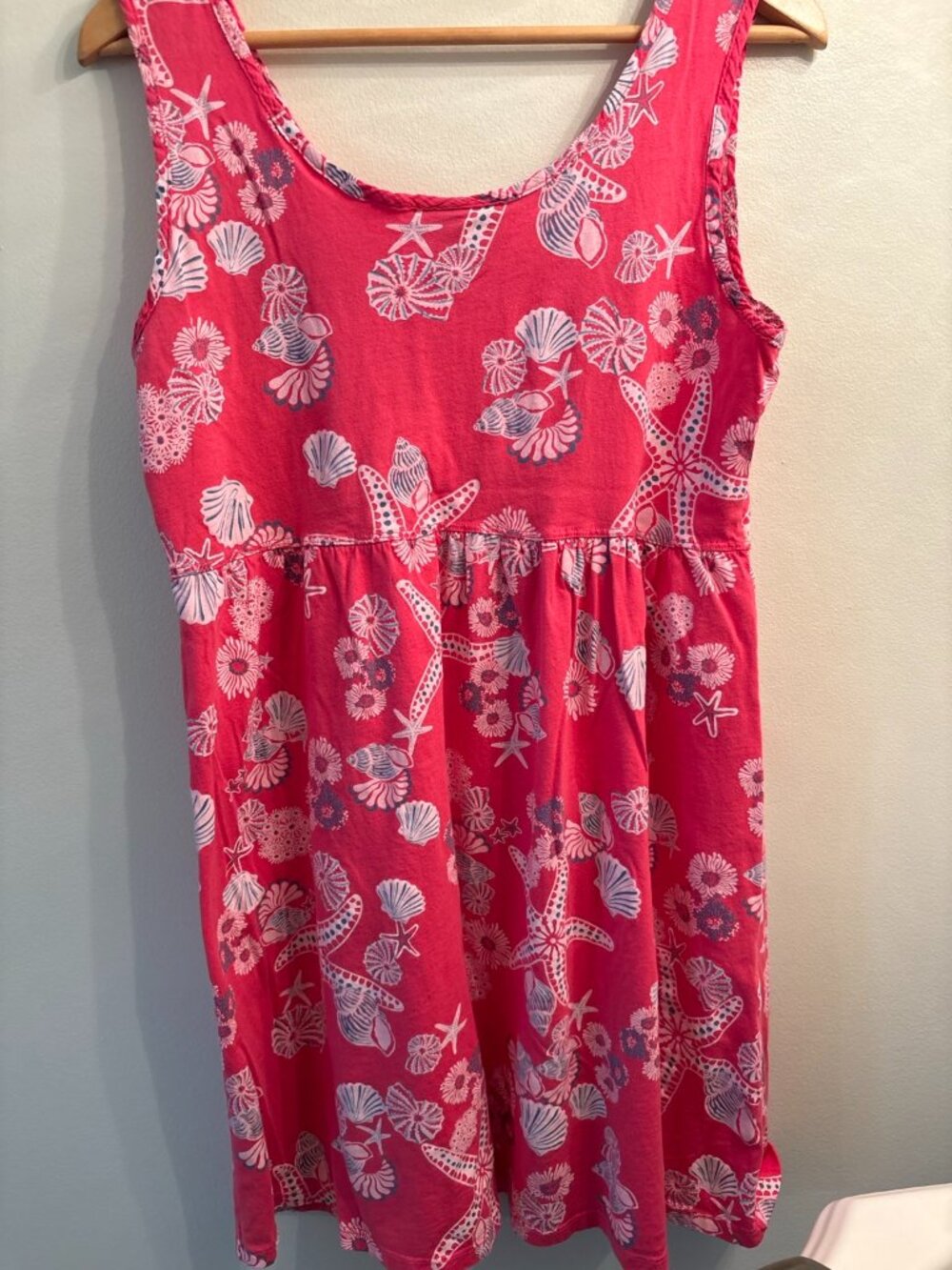 iCantoo Pink Seashell Starfish Sundress Beach Cover Up Dress M USA